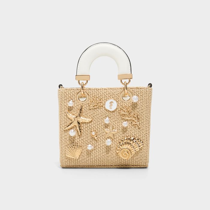 Bolso de mano en beige - SEASHELLMINIX