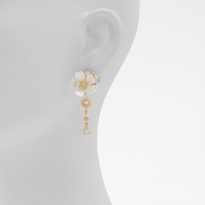 Pendientes largos en blanco - SERIENA