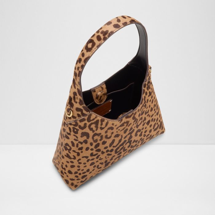Bolso de hombro en piel coñac - SMALLHARPER