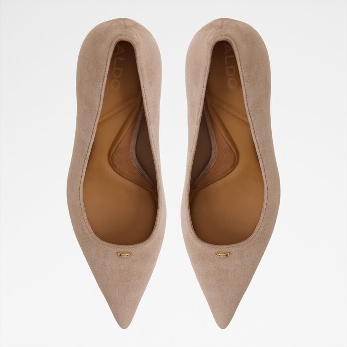 Sapatos em pele bege, salto fino - SOMAYA