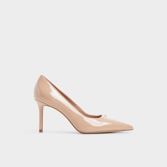 Sapatos em verniz rosa, salto fino - SOMAYA