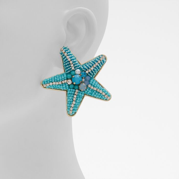 Pendientes largos en azul turquesa - STARFISHH