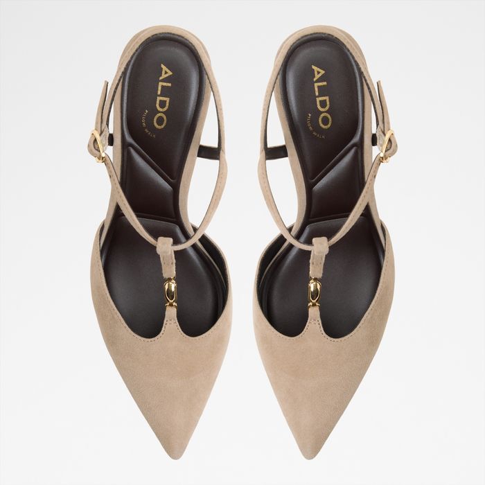 Sapatos em pele bege, salto fino - STARLYNN
