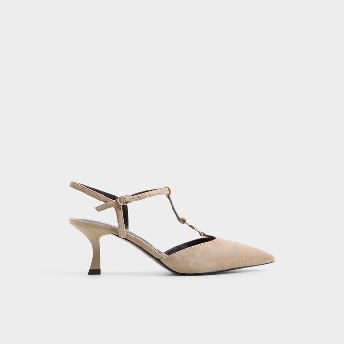 Sapatos em pele bege, salto fino - STARLYNN
