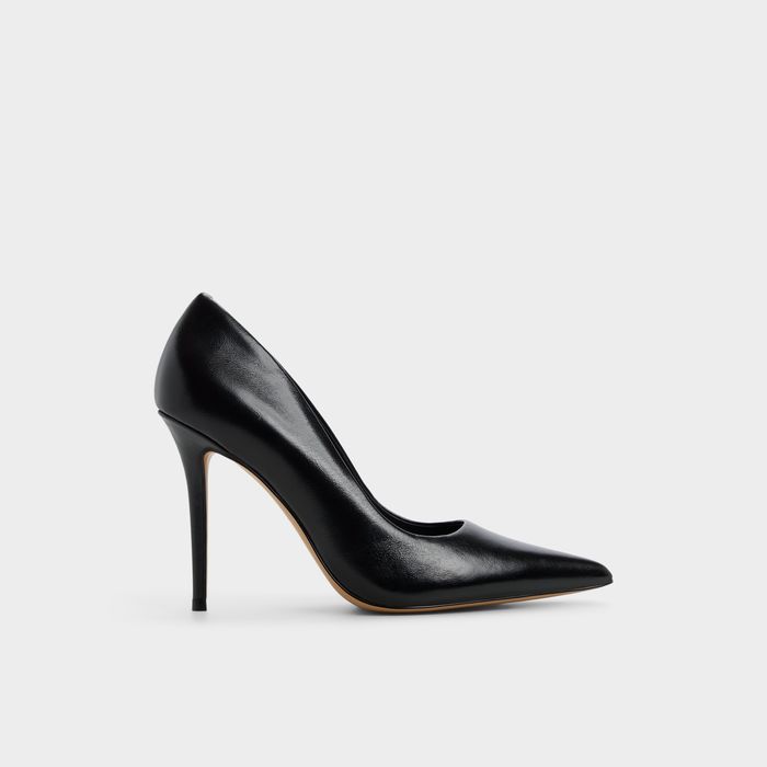 Sapatos em pele preto, salto fino - STASYA