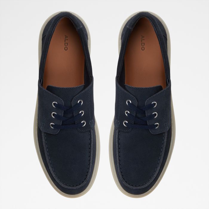 Sapatos de vela em pele azul marinho - STAZO