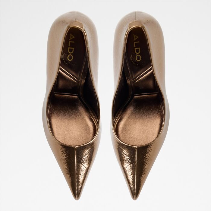 Sapatos em bronze, salto fino - STAZYA