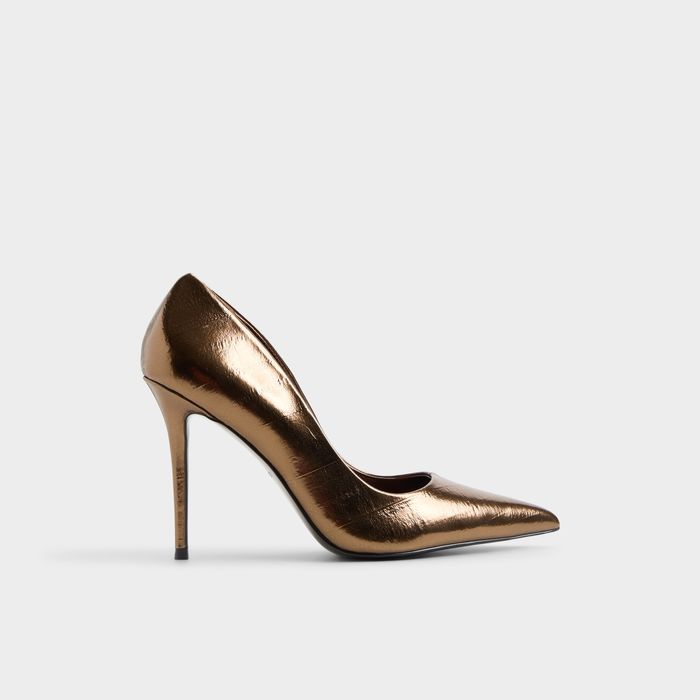 Sapatos em bronze, salto fino - STAZYA