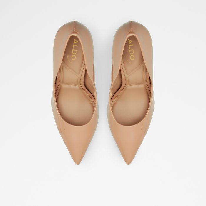 Zapatos de salón ALDO para mujer, en barniz beige, con tacón de aguja y de punta afilada STESSY2.0 270002033