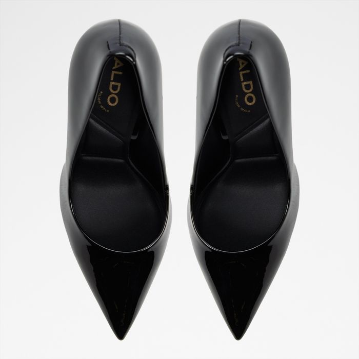 Zapatos de salón en barniz negro, tacón de aguja - STESSY3.0