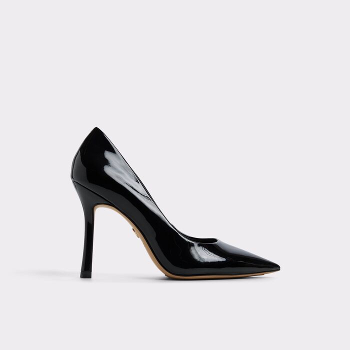 Zapatos de salón en barniz negro, tacón de aguja - STESSY3.0