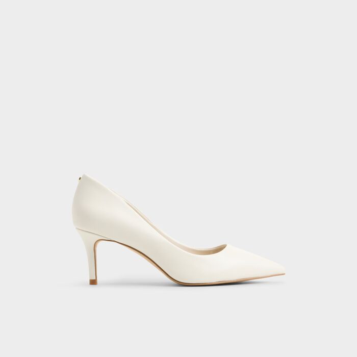 Zapatos de salón en piel blanco, tacón de aguja - STESSYLOW