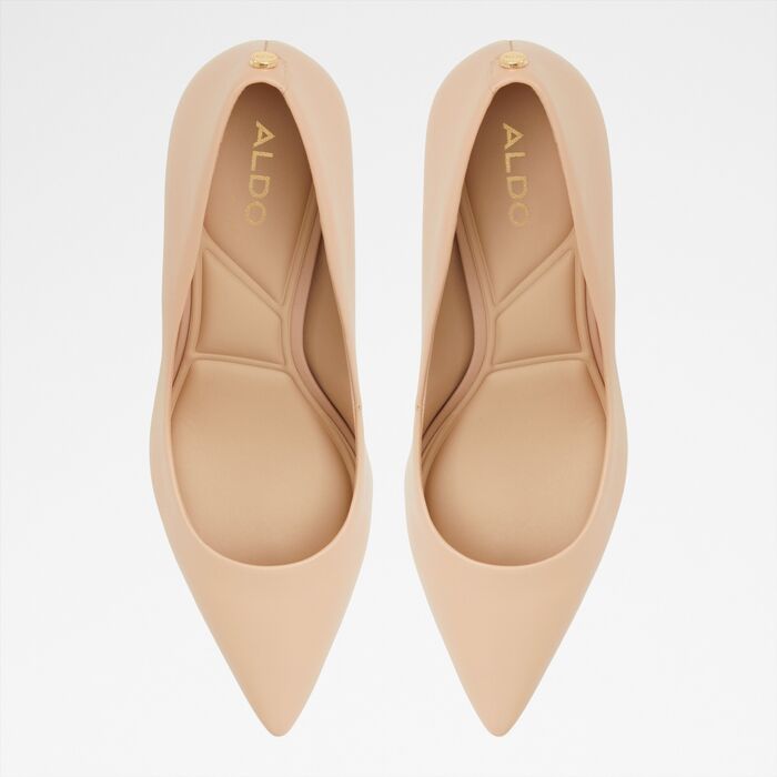 Sapatos em pele bege, salto fino - STESSYLOW