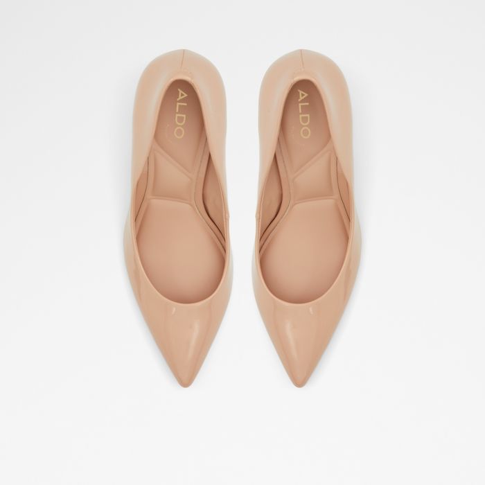 Sapatos em verniz bege, salto fino - STESSYMID