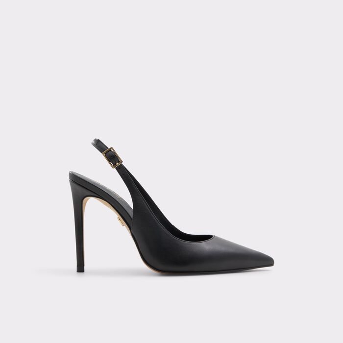 Sapatos em pele preto, salto fino - STESSYSLING