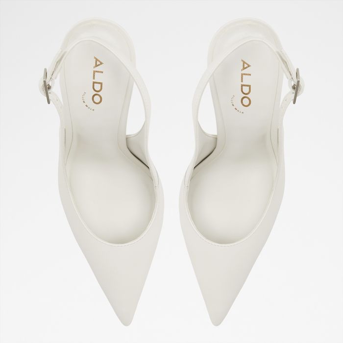 Sapatos em pele branco, salto fino - STESSYSLING