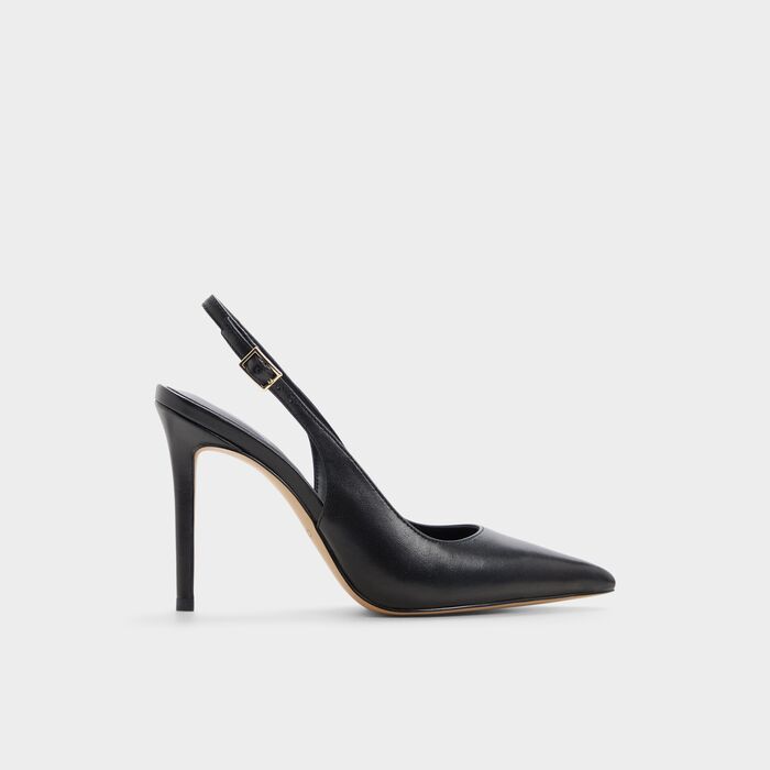 Sapatos em pele preto, salto fino - STESSYSLING2.0
