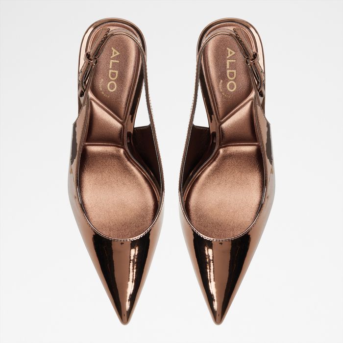 Sapatos em bronze, salto fino - SYLIAAH