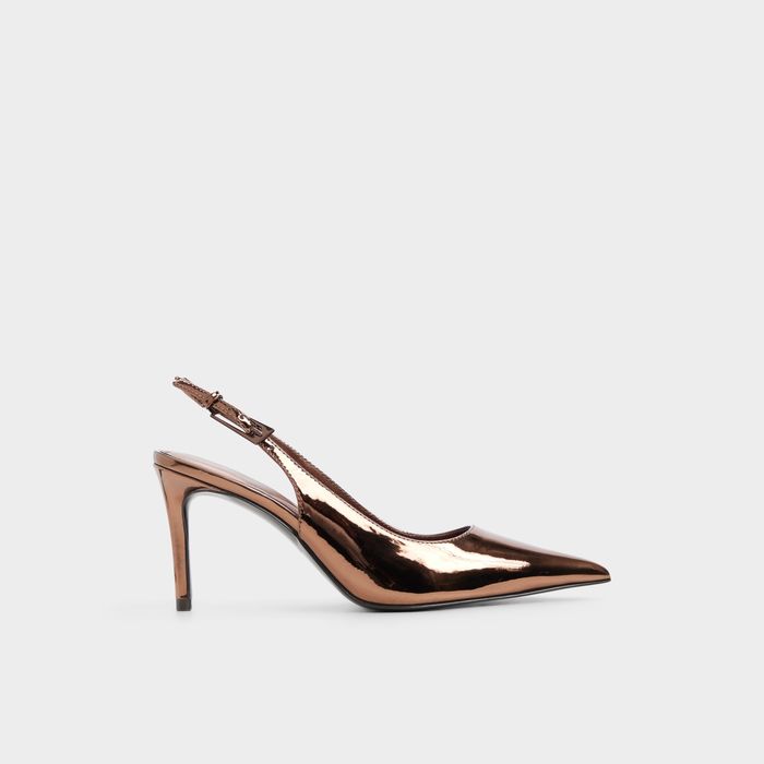 Sapatos em bronze, salto fino - SYLIAAH