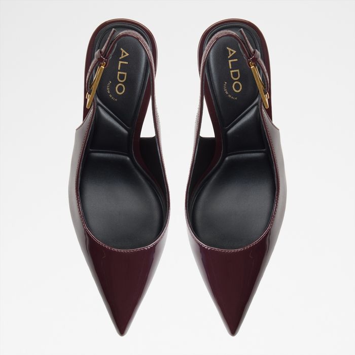 Sapatos em verniz bordô, salto fino - SYLIAAH