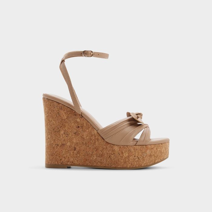 Sandalias de cuña en beige - TAINAH