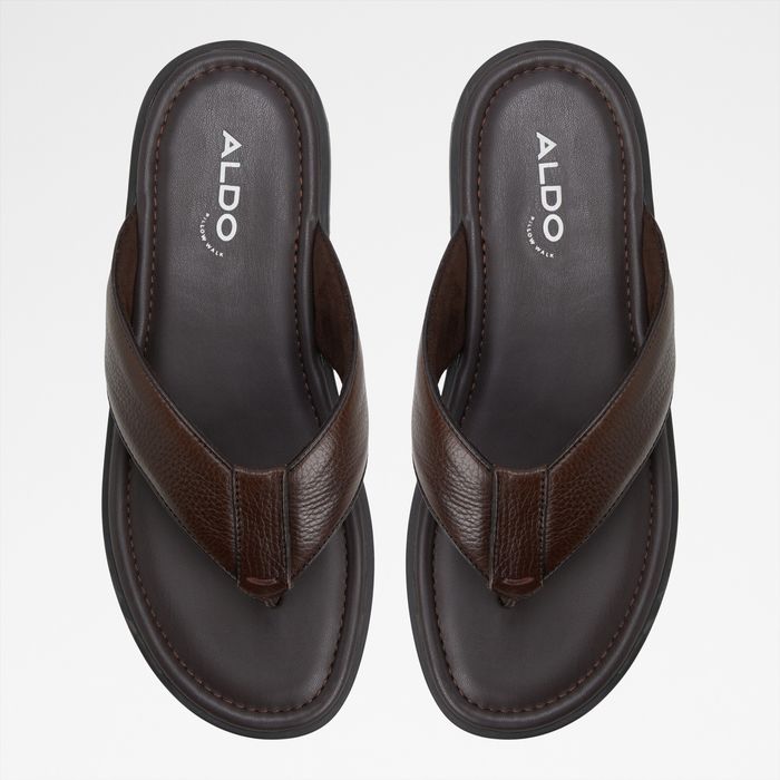 Sandalias en piel marrón - TAZZO