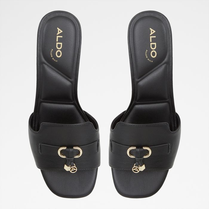 Sandalias en negro, tacón bloque - TESSINA