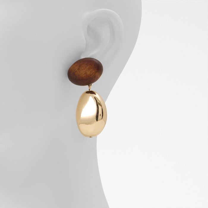Pendientes largos en oro - TEYRRA