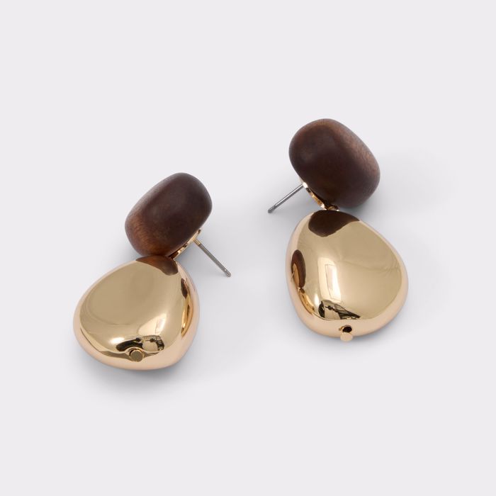 Pendientes largos en oro - TEYRRA