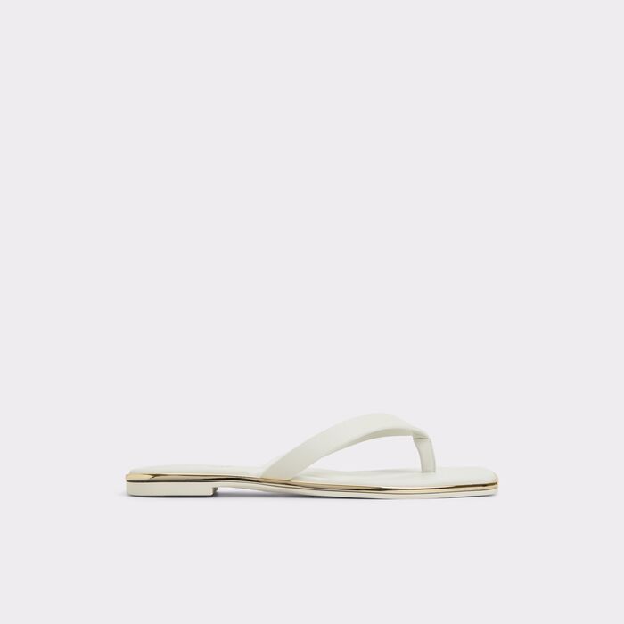 Sandalias planas en piel blanco - THEAO