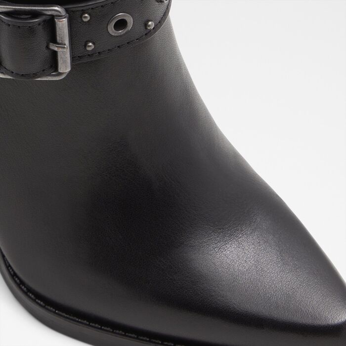 Botas em pele preto, salto em bloco - THELIDAN