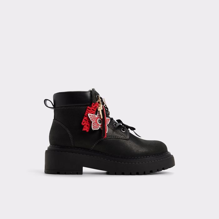 Botins rasos em pele preto - THERIFT
