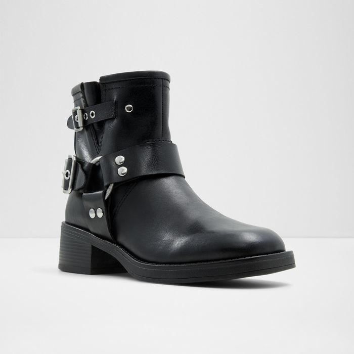 Botins rasos em pele preto - THRILL