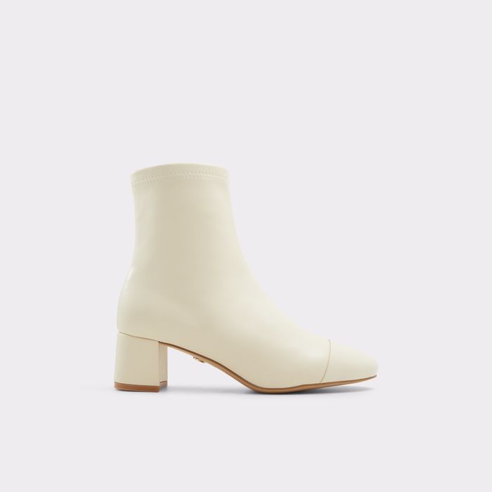 Botins em branco cru, salto em bloco - TIFFY