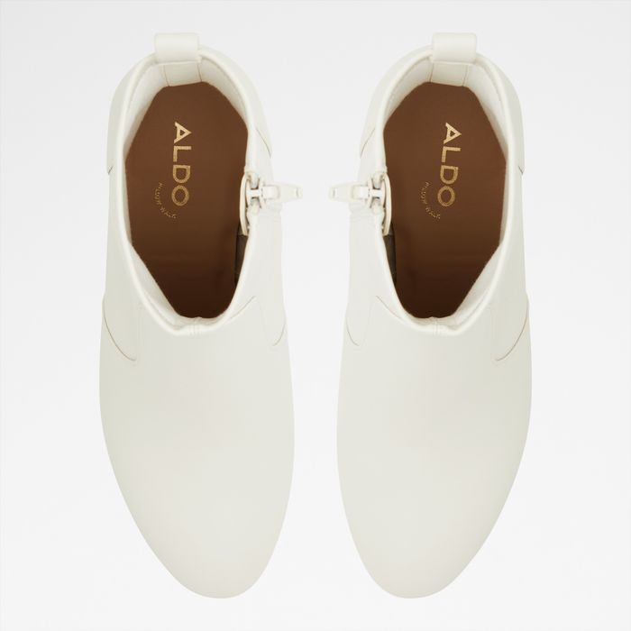 Botines en blanco, tacón bloque - TIRGUS