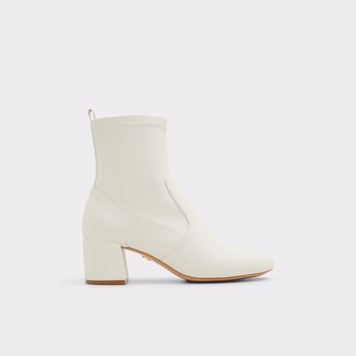 Botines en blanco, tacón bloque - TIRGUS