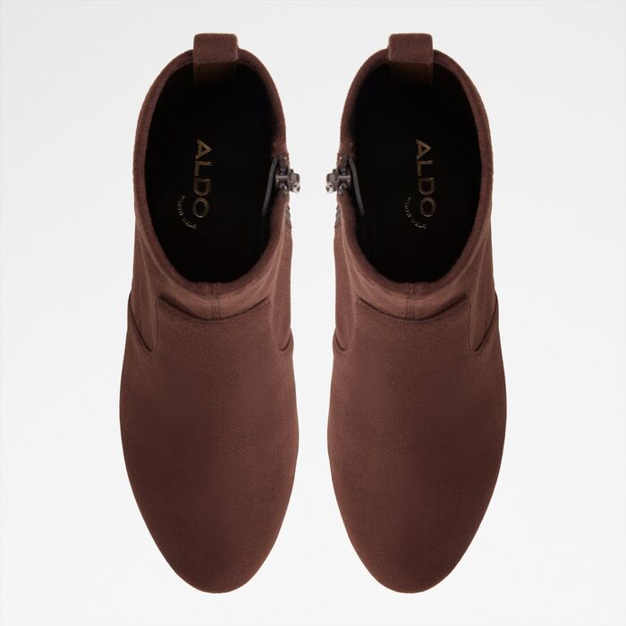 Botines en marrón, tacón bloque - TIRGUS