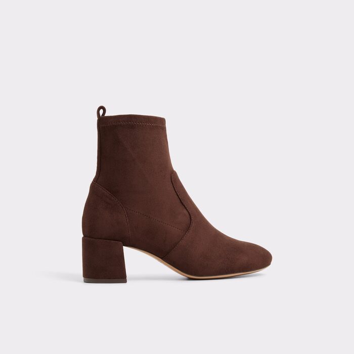 Botines en marrón, tacón bloque - TIRGUS