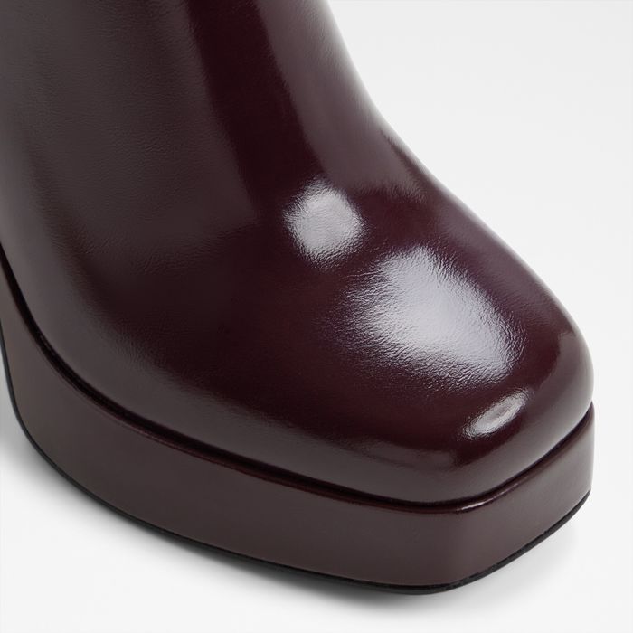 Botins em bordô, salto em bloco com plataforma - VAYLEN