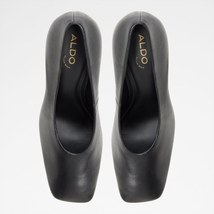 Sapatos em pele preto, salto fino - VELIA