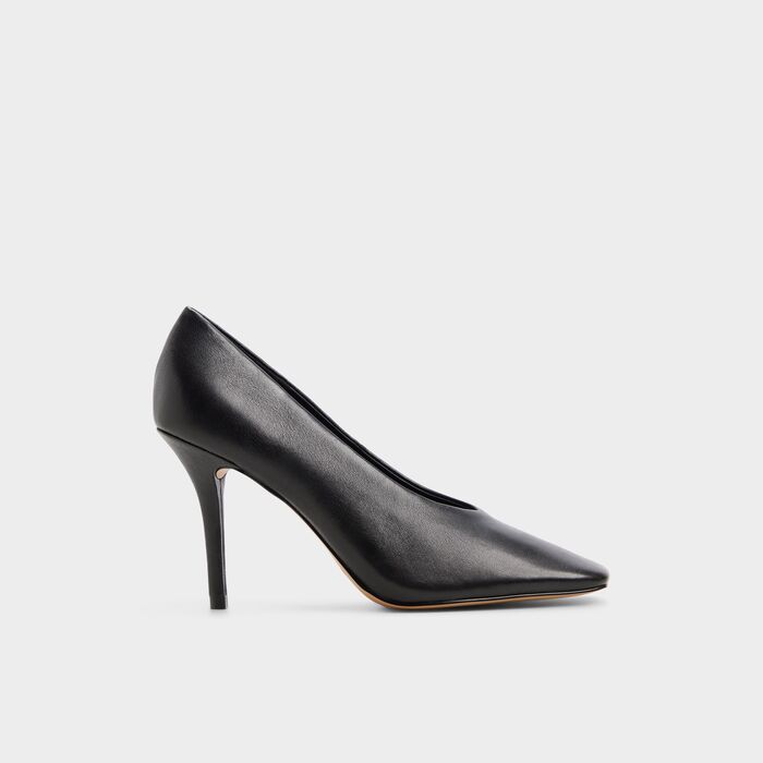 Sapatos em pele preto, salto fino - VELIA