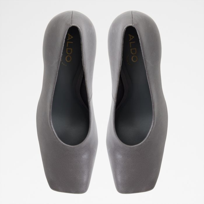 Sapatos em pele cinzento, salto fino - VELIA