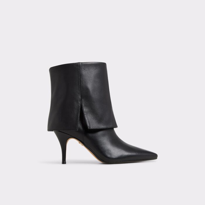 Botines en piel negro, tacón de aguja - WILAMENA