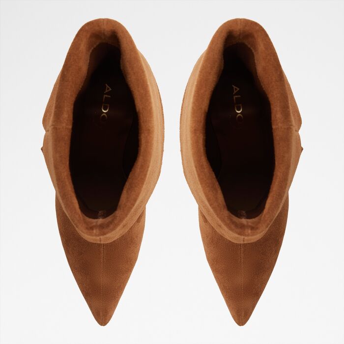 Botines en piel coñac, tacón de aguja - WILAMENA