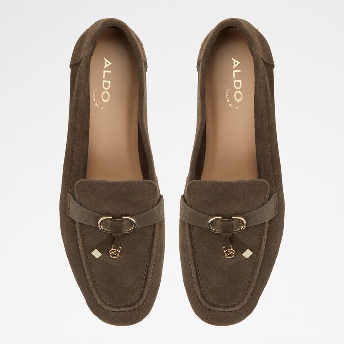 Mocasines planos en piel verde - YBILIDE