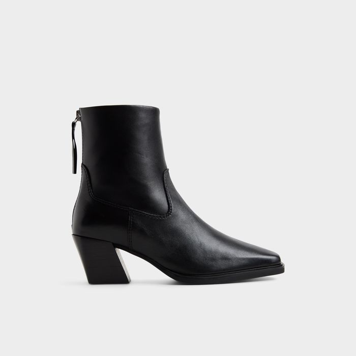 Botines en piel negro, tacón bloque - YBIRAWETH