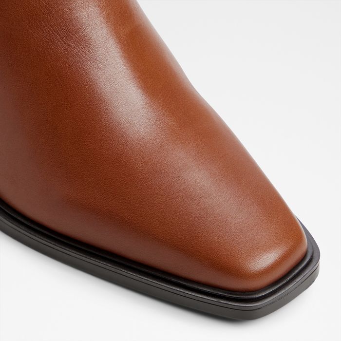 Botines en piel coñac, tacón bloque - YBIRAWETH