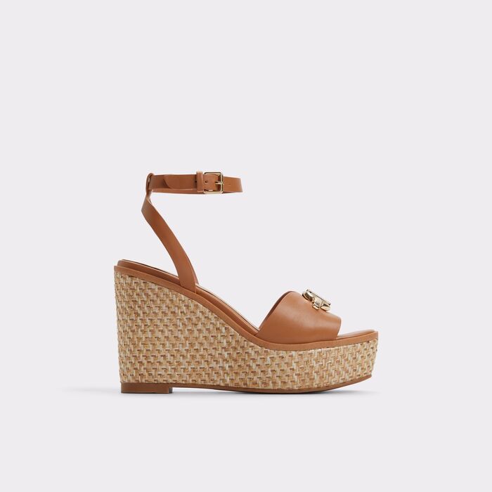 Sandalias de cuña en coñac - YBYLIN