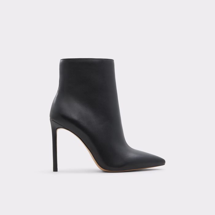 Botins em pele preto, salto fino - YIADER