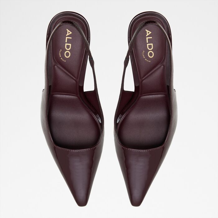 Sapatos em verniz bordô, salto fino - ZAILAH